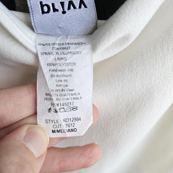 Privy White Asymmetrical Mini Dress with Delicate Peek-a-Boo Lace Bottom Size M - Picture 9 of 9